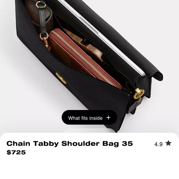 Coach Black and Gold Chain Tabby Shoulder Bag - Picture 9 of 11